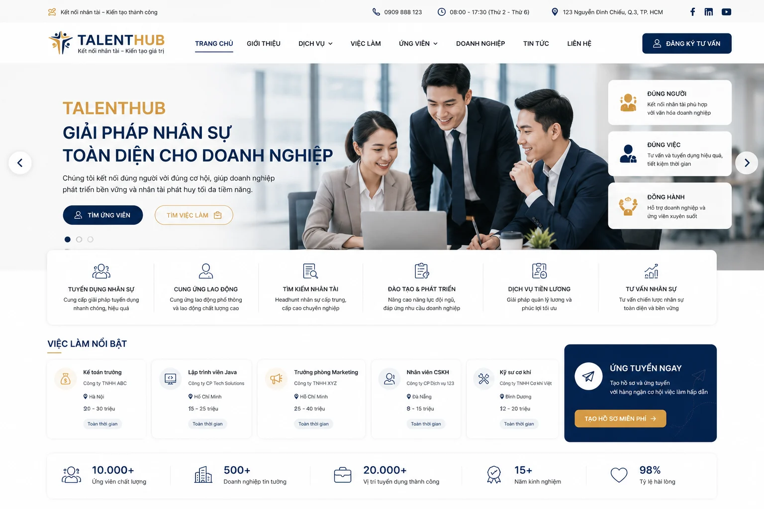 Ảnh xem trước Website Công Ty Nhân Sự TalentHub