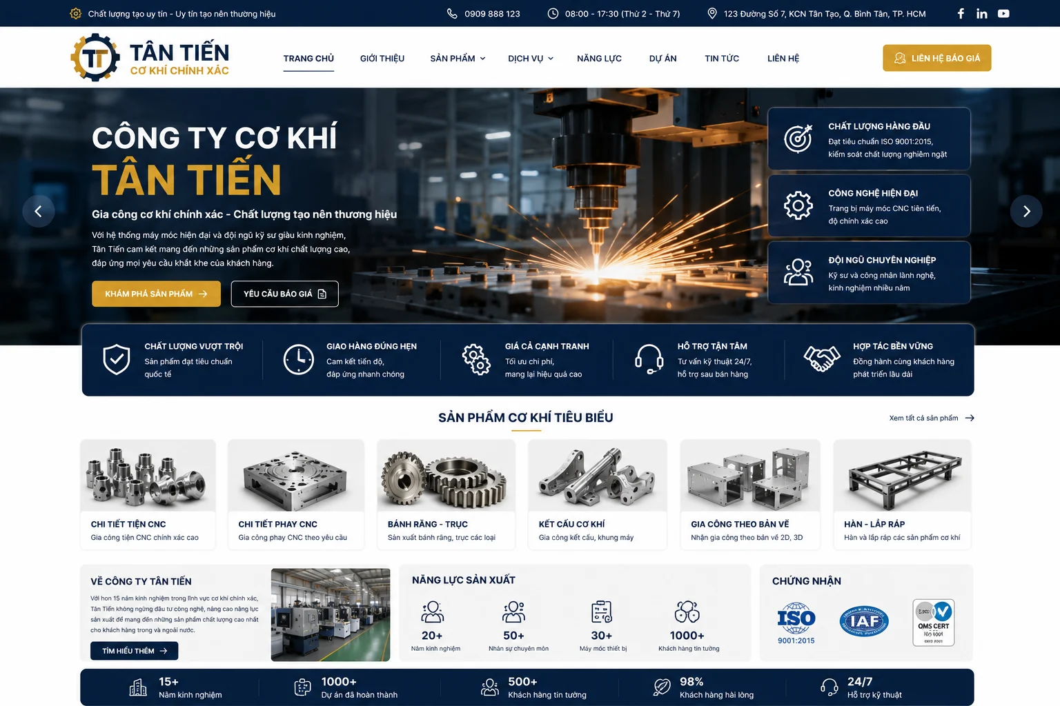 Ảnh xem trước Website Công Ty Cơ Khí Tân Tiến