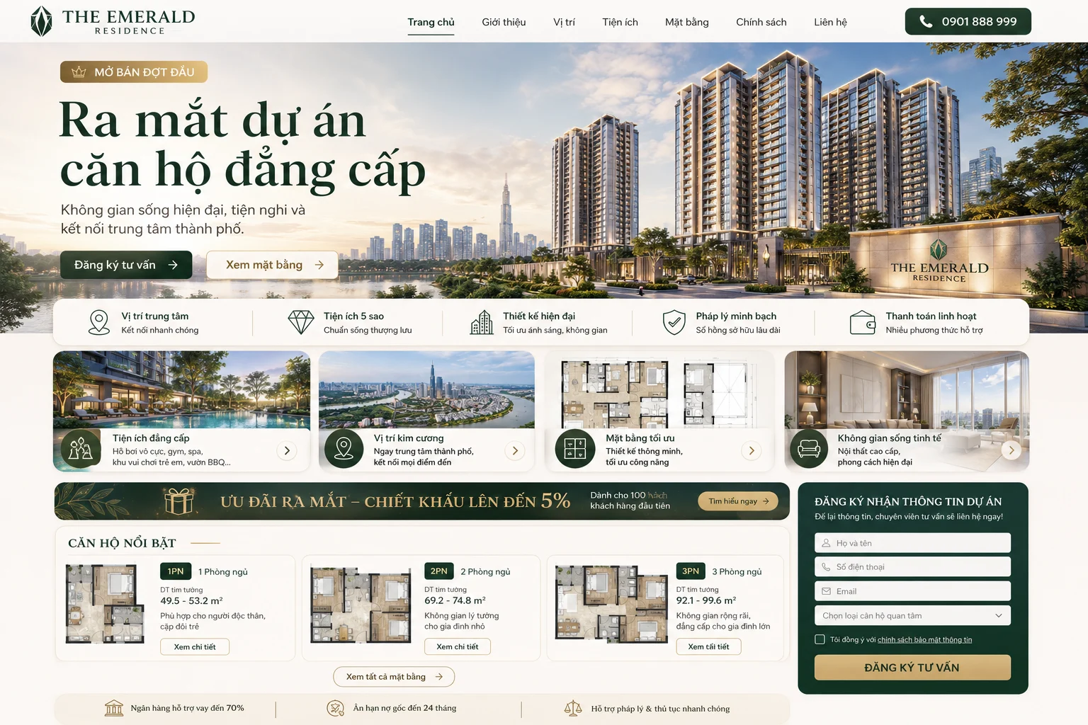 Ảnh xem trước Landing Page Ra Mắt Dự Án Căn Hộ