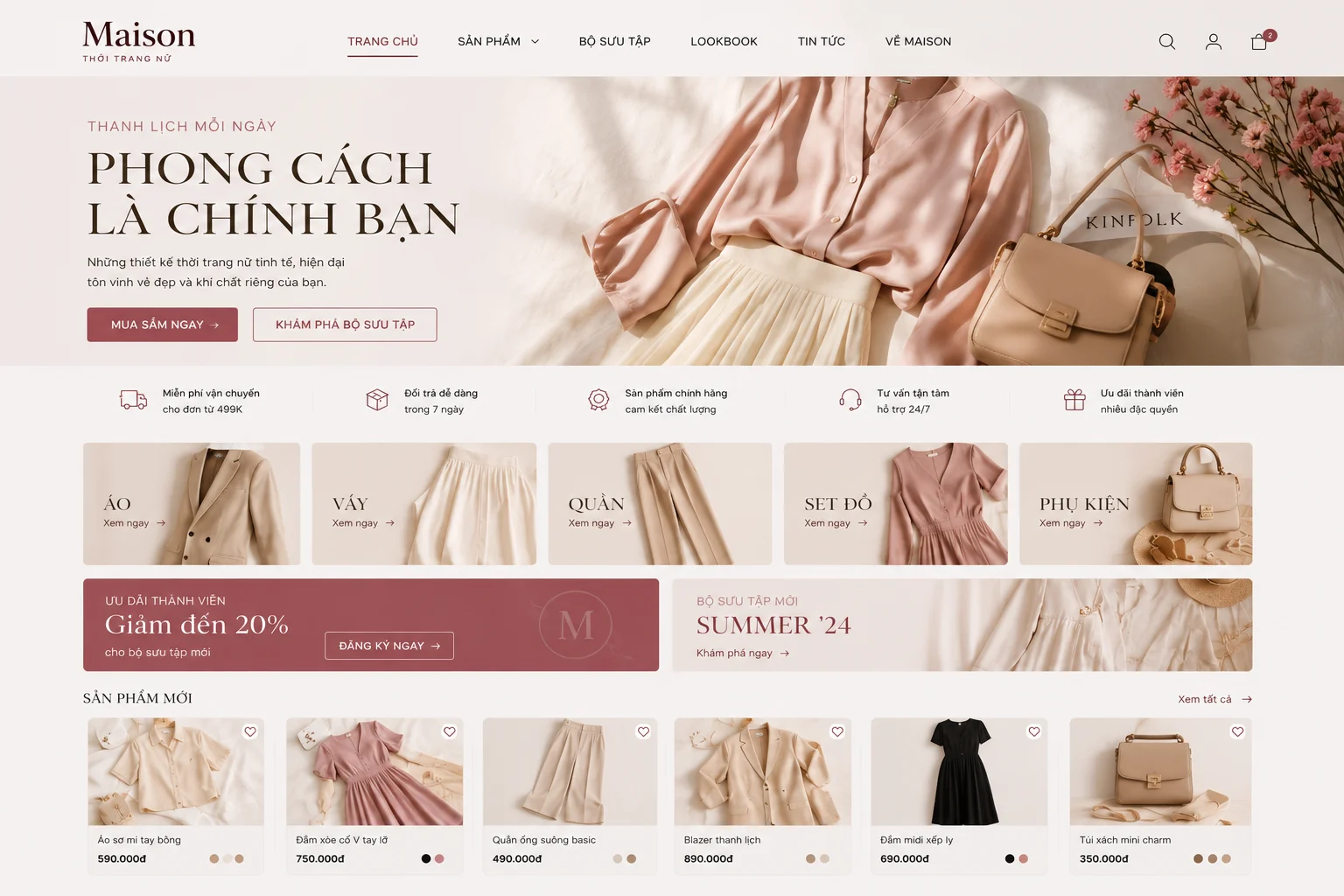 Ảnh xem trước Website Thời Trang Nữ Maison