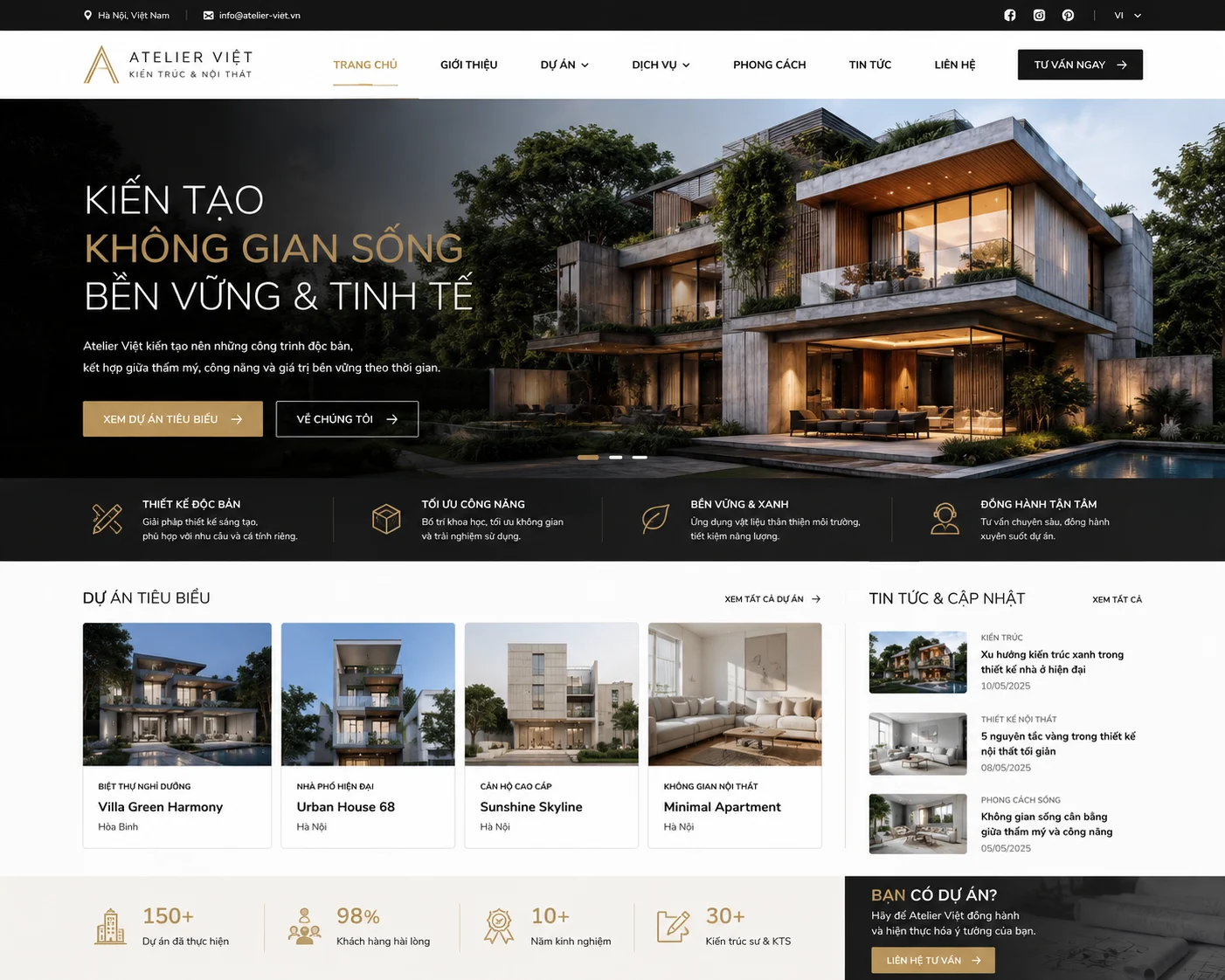 Ảnh xem trước Website Kiến Trúc Atelier Việt