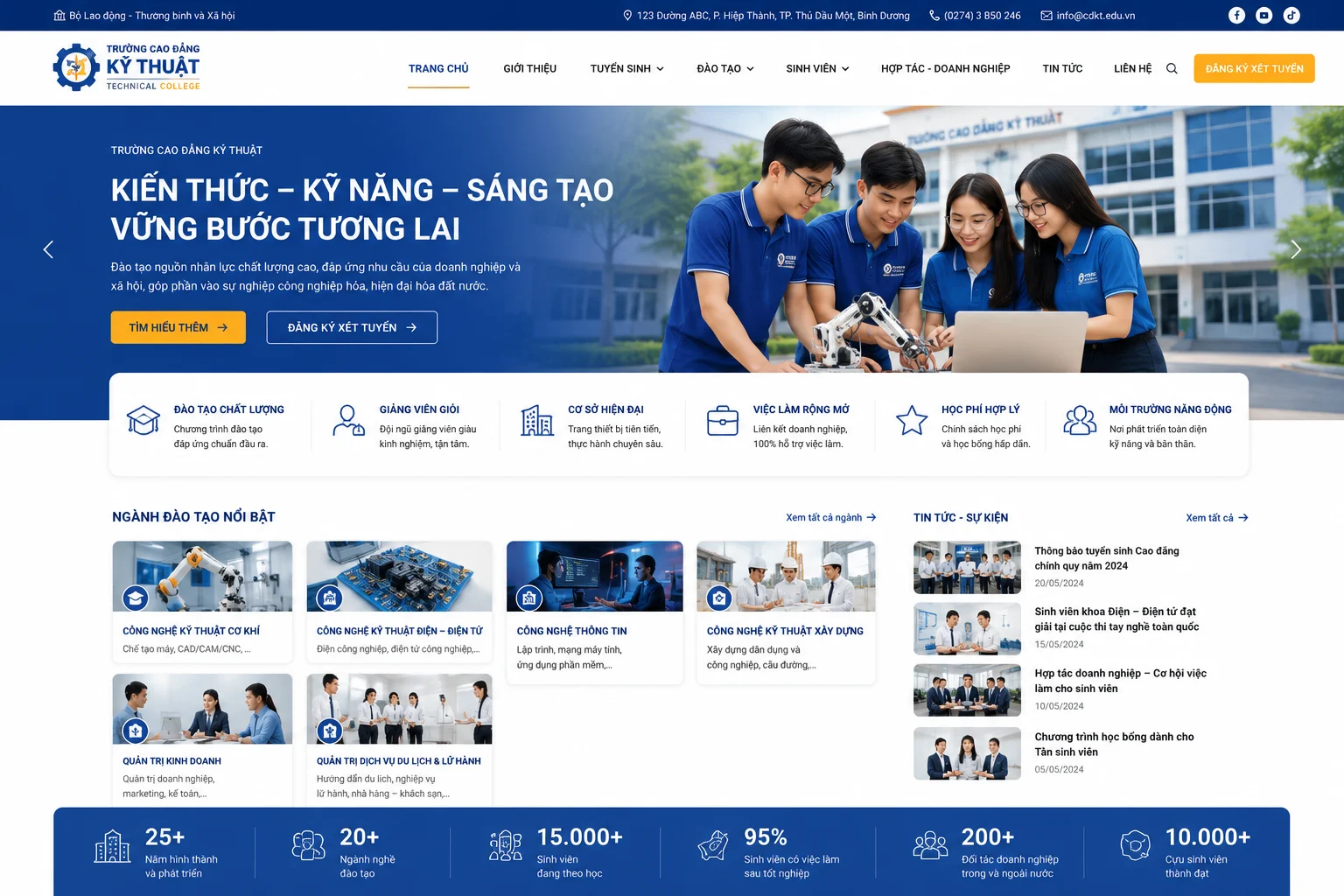 Ảnh xem trước Website Trường Cao Đẳng Kỹ Thuật