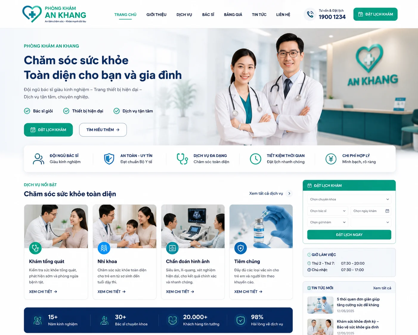 Ảnh xem trước Website Phòng Khám An Khang