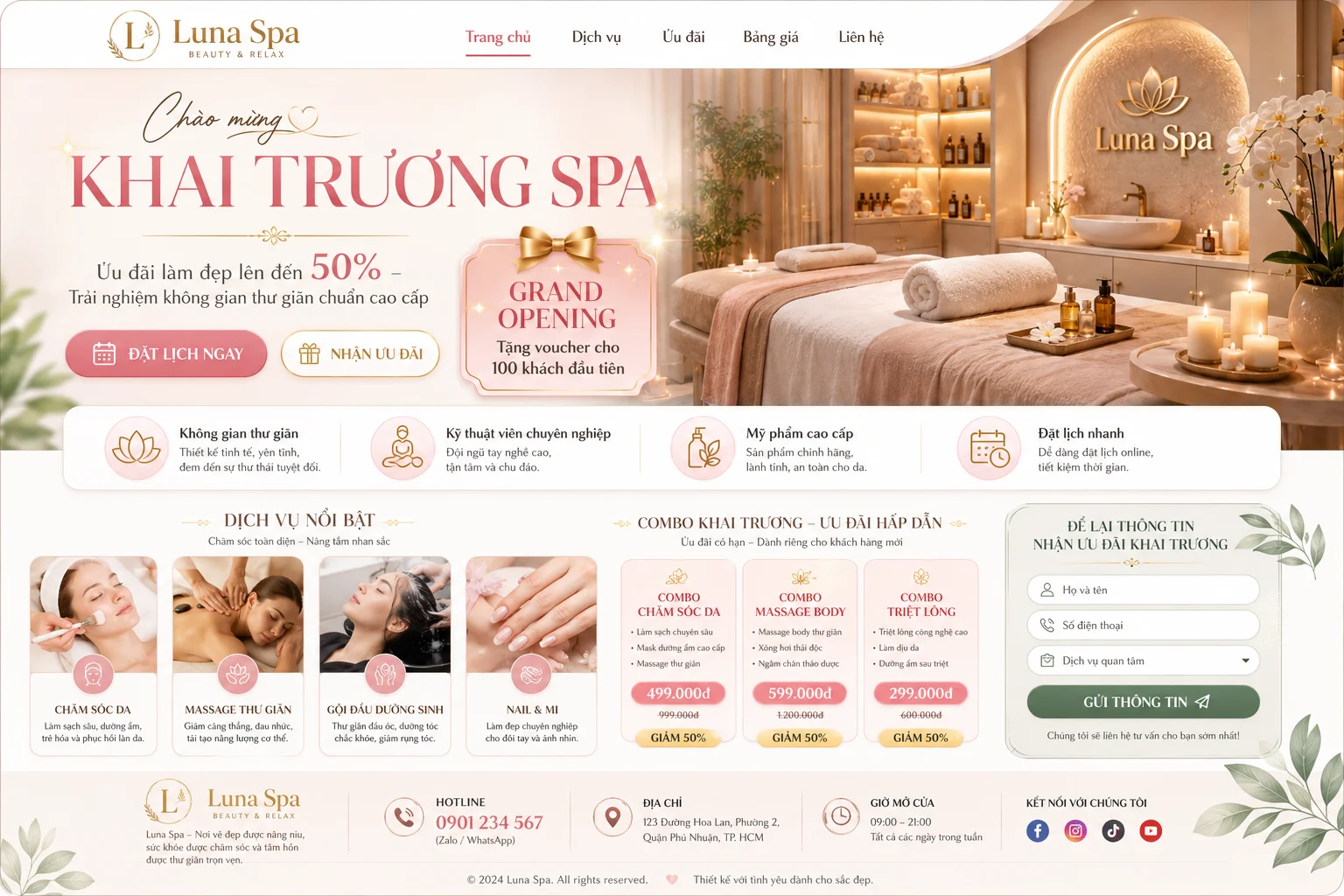 Ảnh xem trước Landing Page Khai Trương Spa