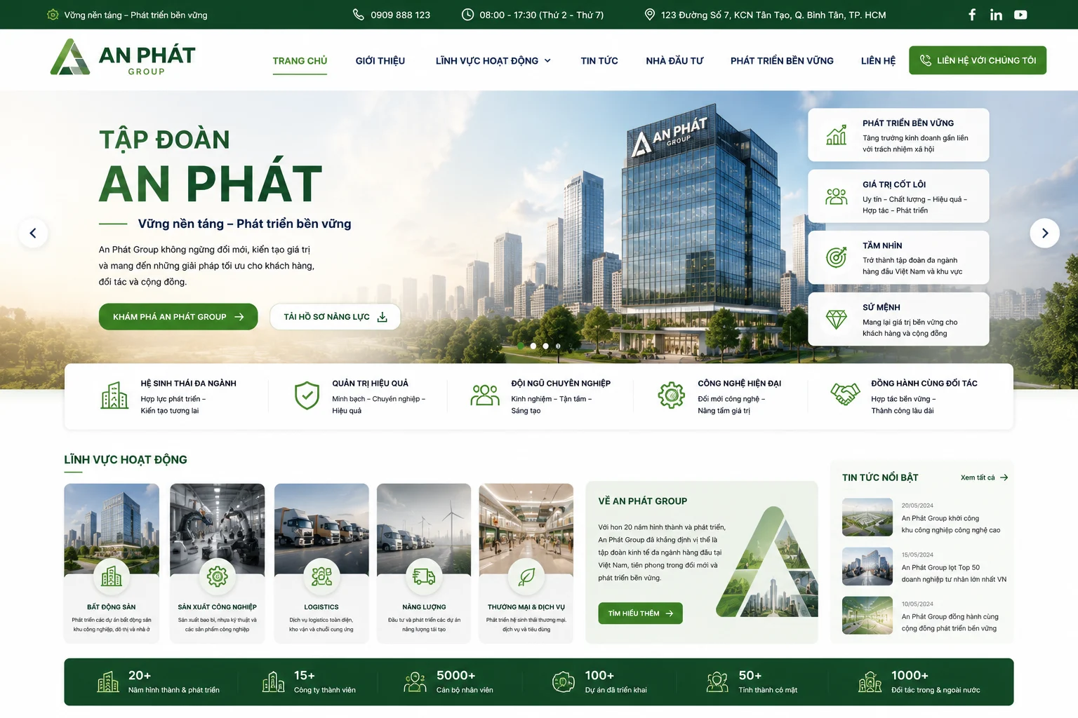 Ảnh xem trước Website Tập Đoàn An Phát