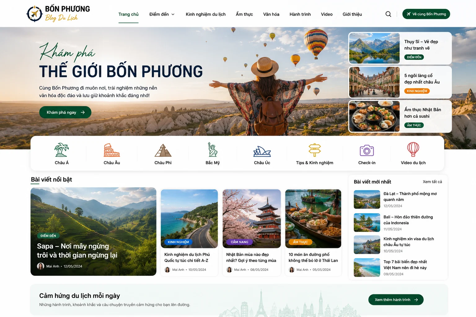 Ảnh xem trước Website Blog Du Lịch Bốn Phương