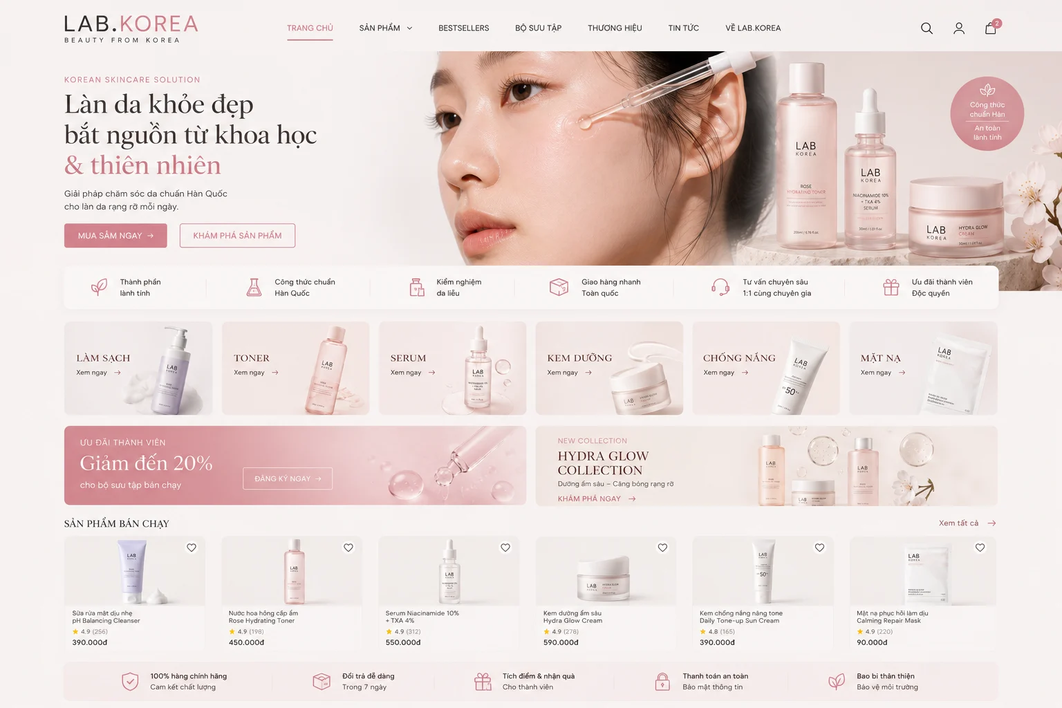 Ảnh xem trước Website Shop Mỹ Phẩm Hàn Quốc