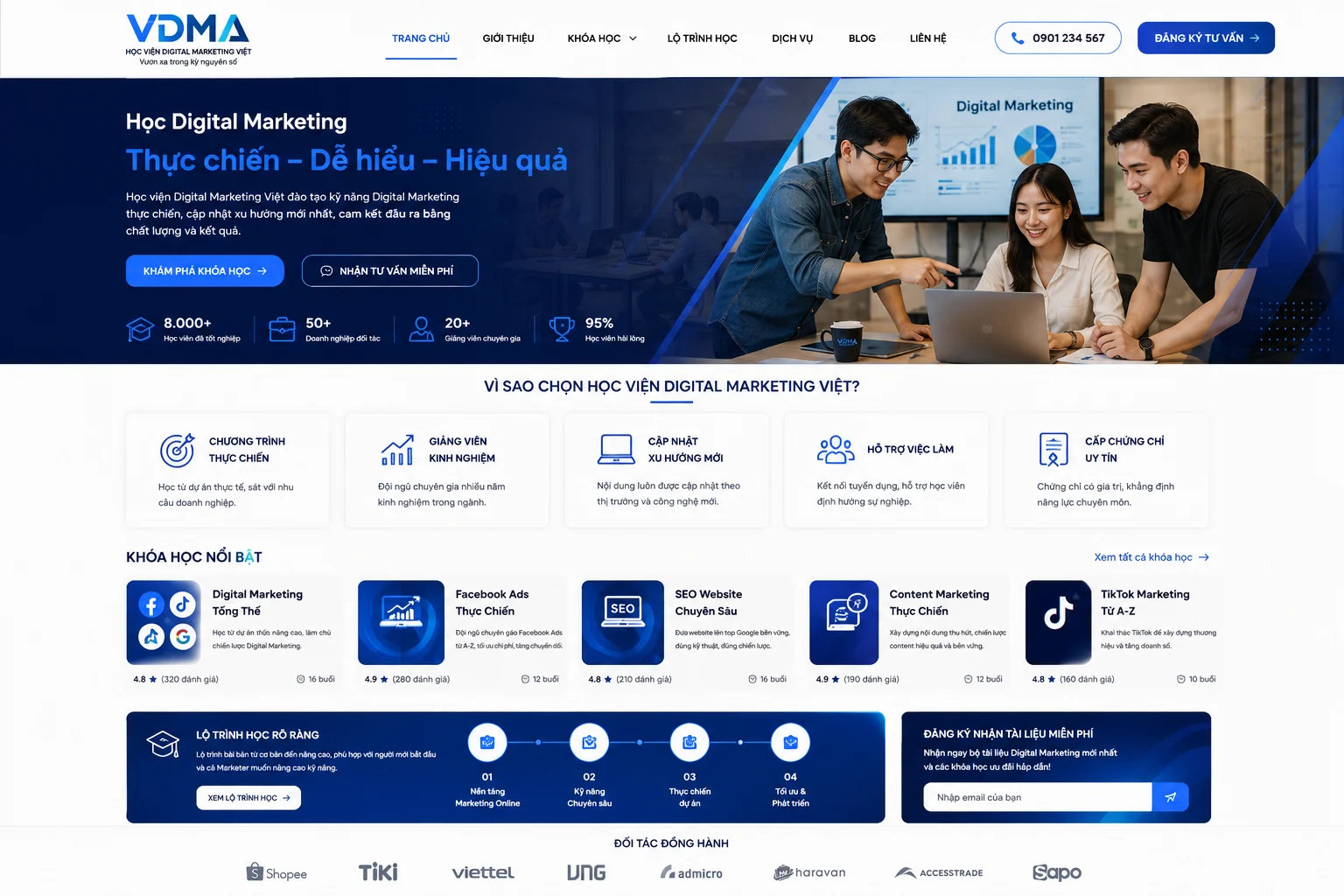 Ảnh xem trước Website Học Viện Digital Marketing Việt