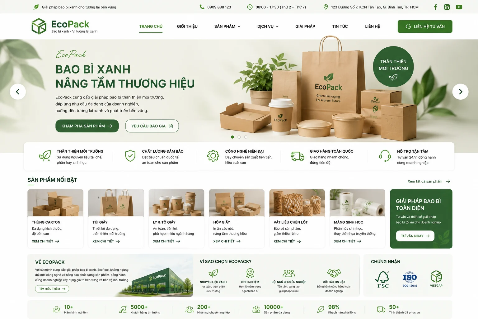 Ảnh xem trước Website Công Ty Bao Bì EcoPack