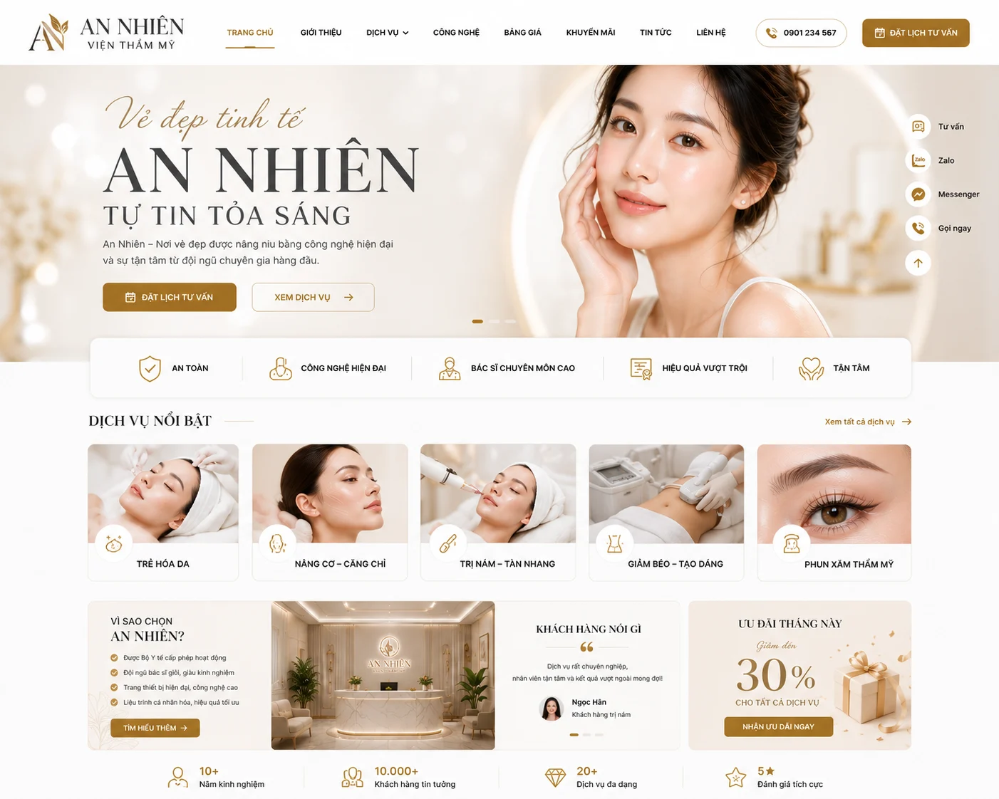 Ảnh xem trước Website Viện Thẩm Mỹ An Nhiên