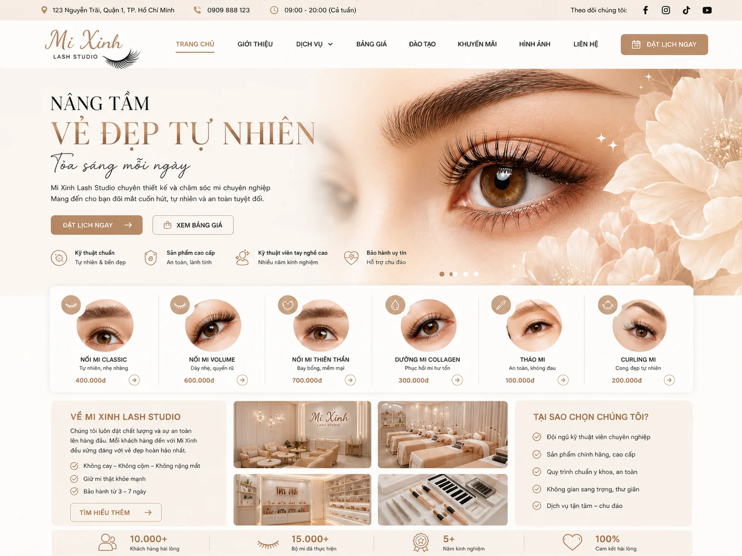 Ảnh xem trước Website Lash Studio Mi Xinh