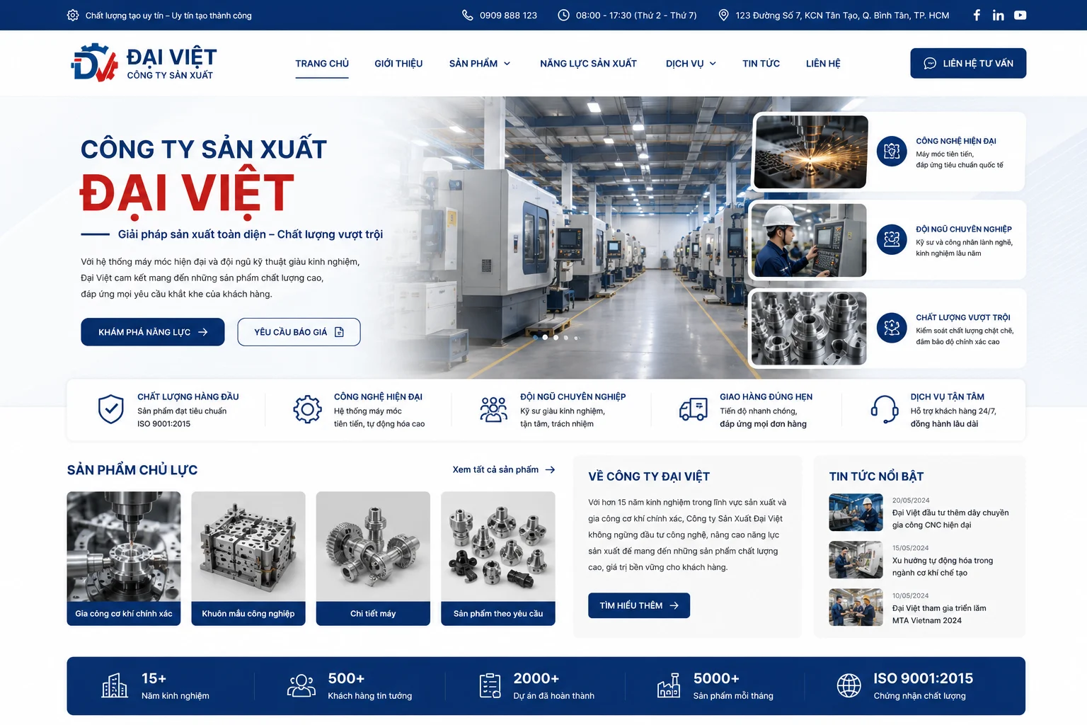 Ảnh xem trước Website Công Ty Sản Xuất Đại Việt