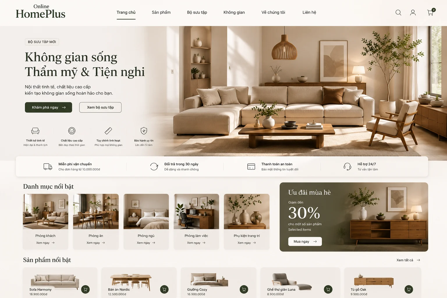 Ảnh xem trước Website Nội Thất Online HomePlus