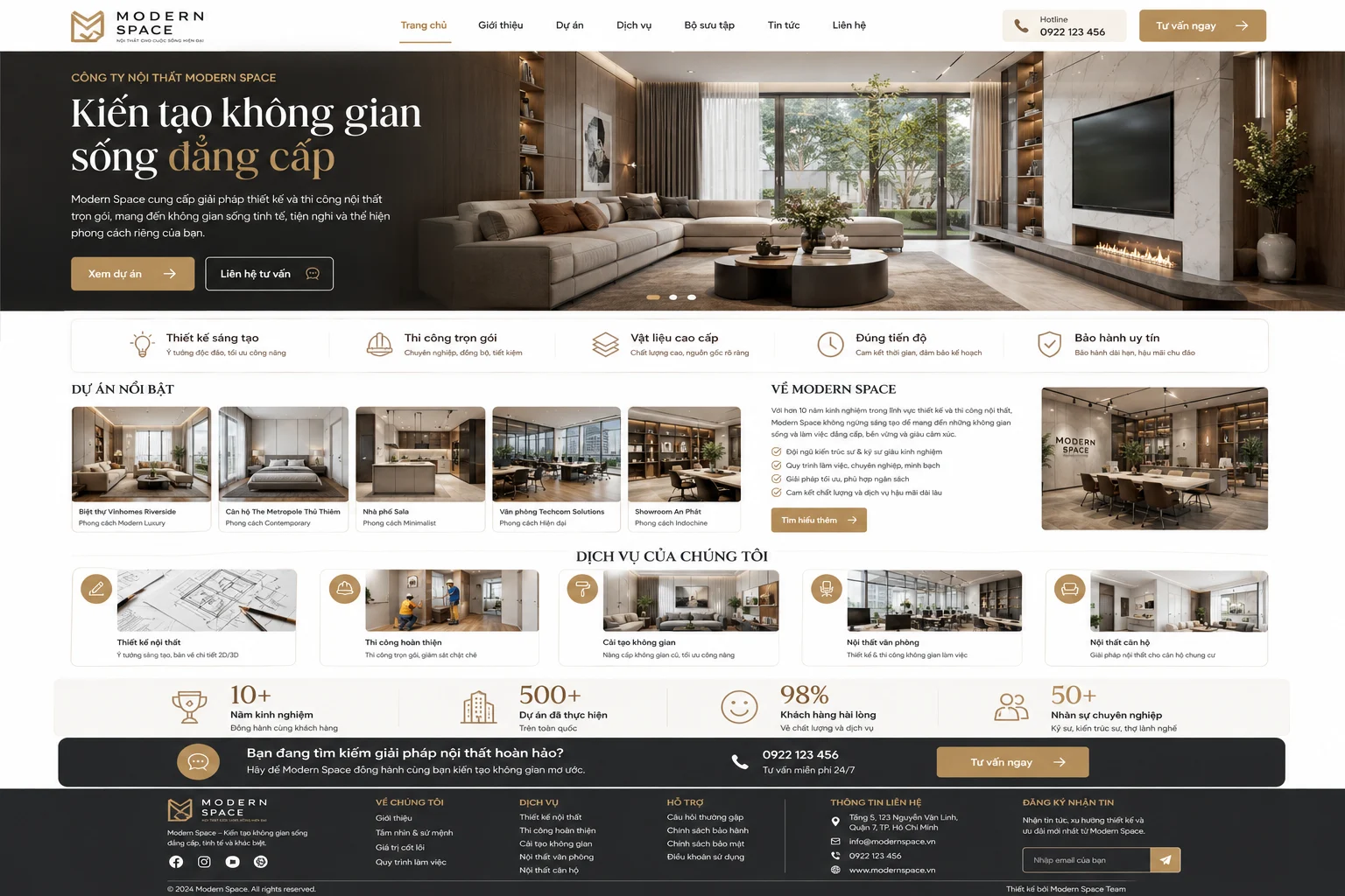 Ảnh xem trước Website Công Ty Nội Thất Modern Space