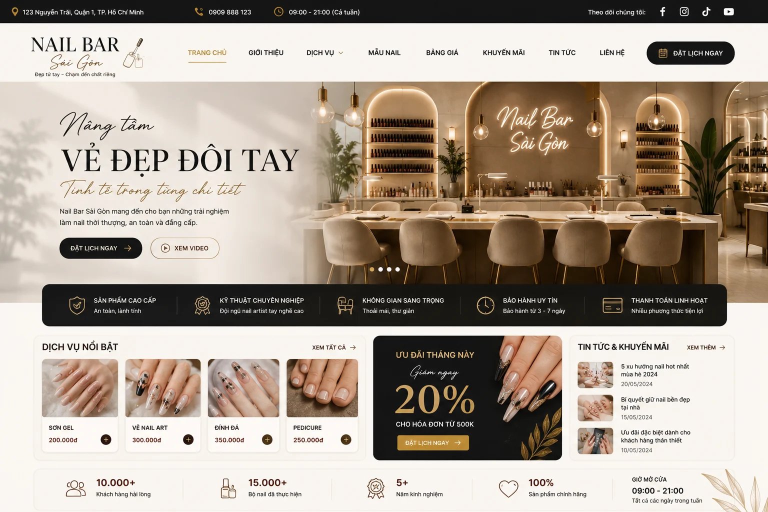 Ảnh xem trước Website Nail Bar Sài Gòn