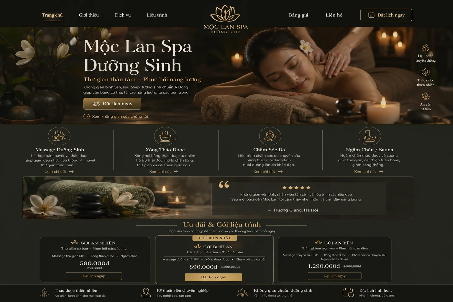 Ảnh xem trước Website Spa Dưỡng Sinh Mộc Lan