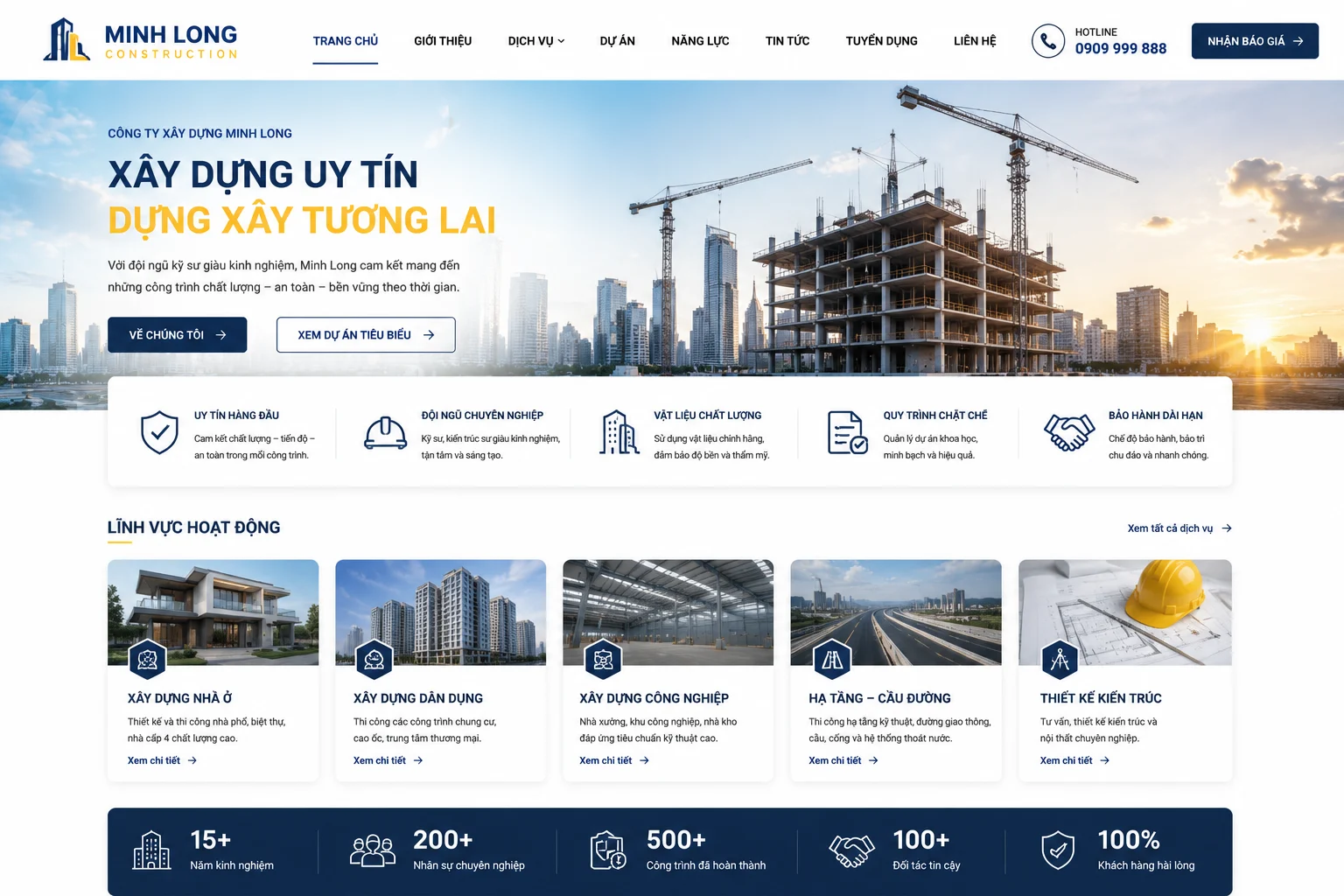 Ảnh xem trước Website Công Ty Xây Dựng Minh Long