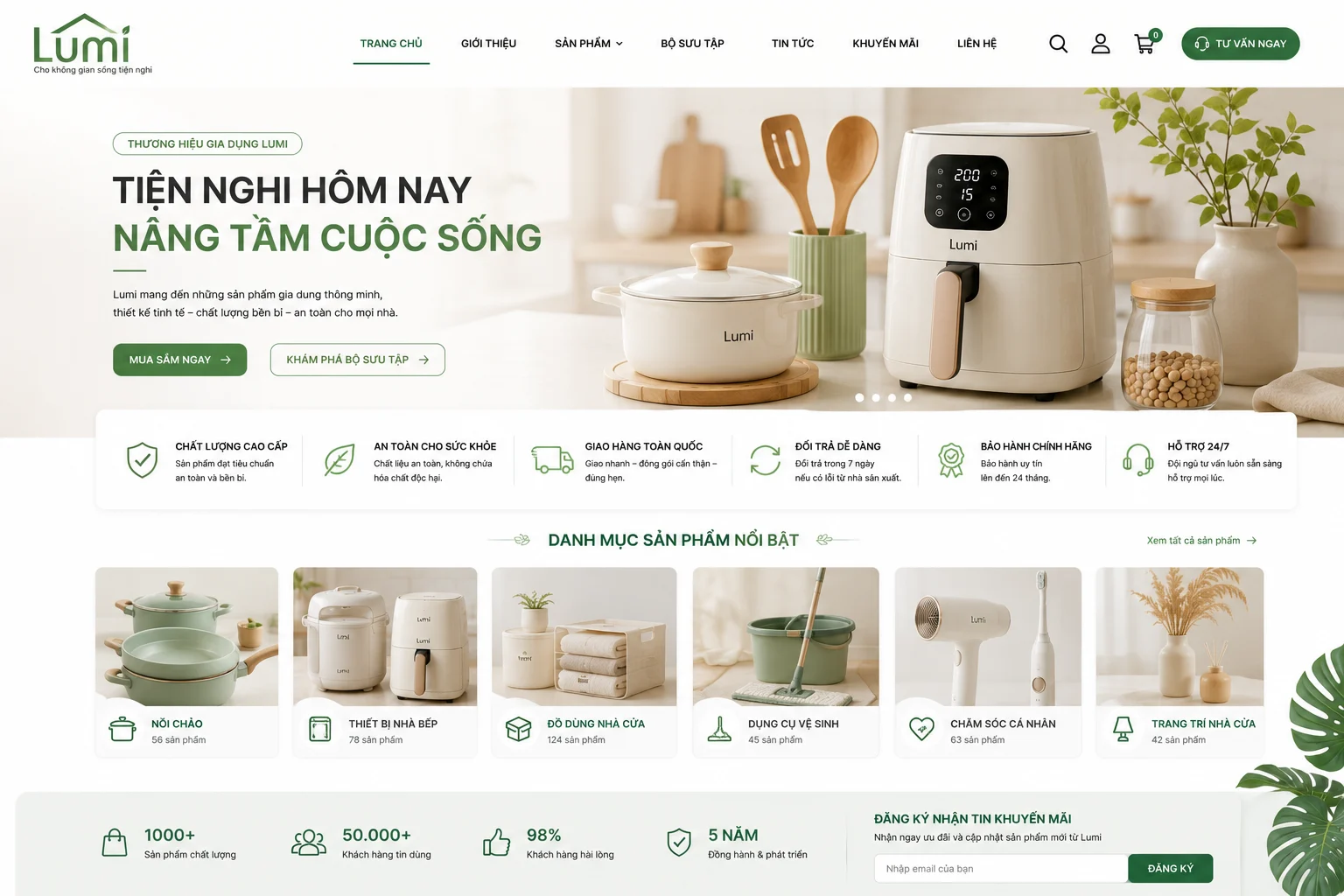 Ảnh xem trước Website Thương Hiệu Gia Dụng Lumi