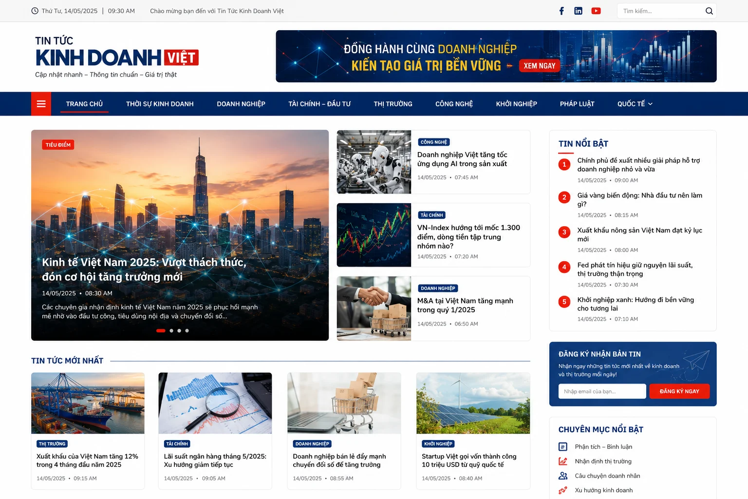 Ảnh xem trước Website Tin Tức Kinh Doanh Việt