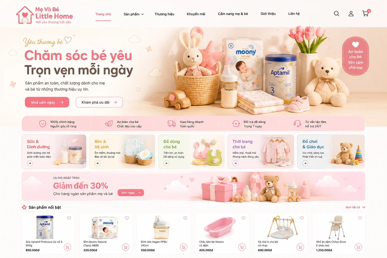 Ảnh xem trước Website Mẹ Và Bé Little Home